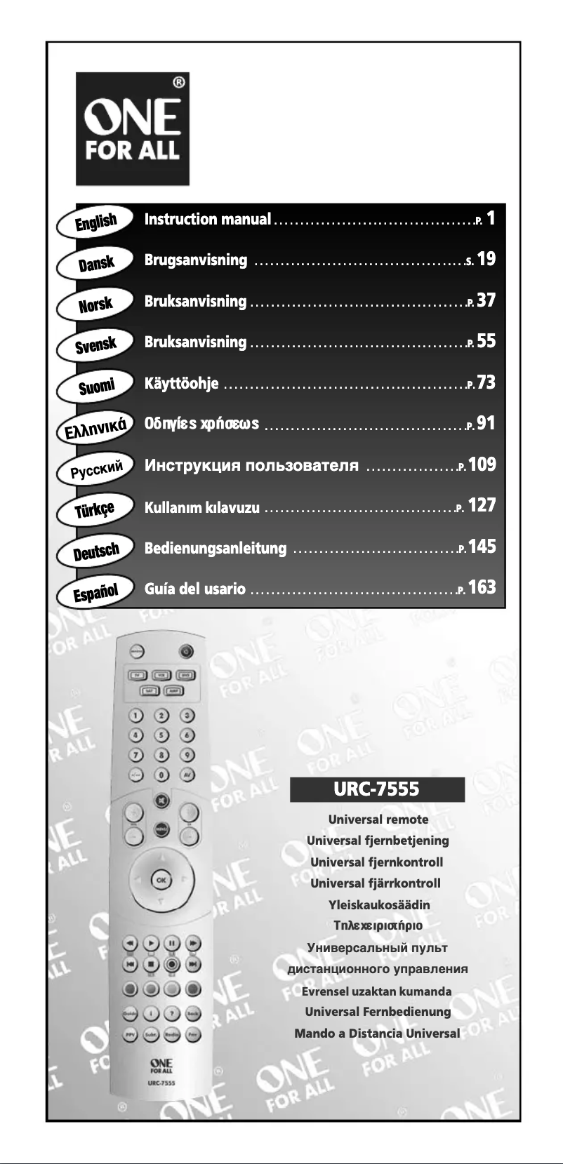 Página nº 1 - Manual de usuario One for all Digital 5 URC 7555