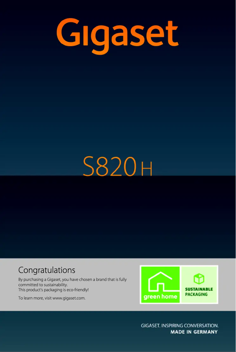 Imagen de la primera página del manual del dispositivo Gigaset S820H