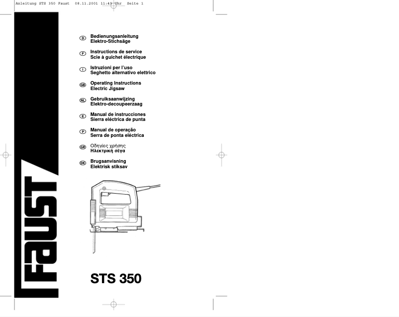 Imagen de la primera página del manual del dispositivo STS 350 E