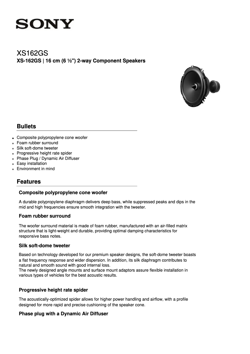 Imagen de la primera página del manual del dispositivo XS-162GS