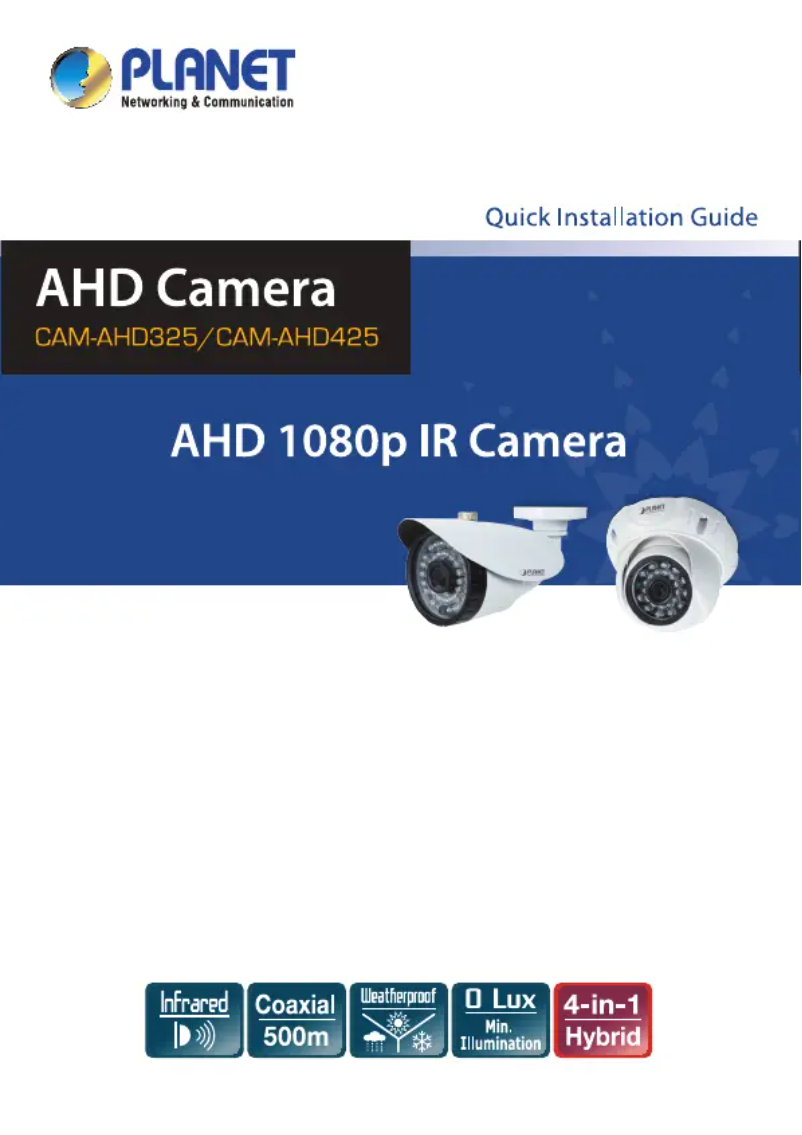 Imagen de la primera página del manual del dispositivo CAM-AHD425