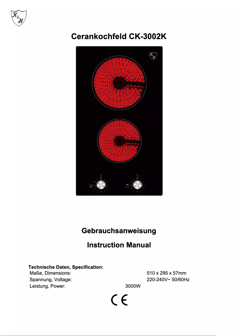 Imagen de la primera página del manual del dispositivo CK-3002K