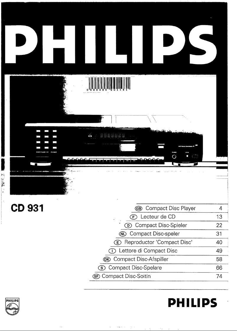 Página 1 del manual Manual de usuario Philips CD931