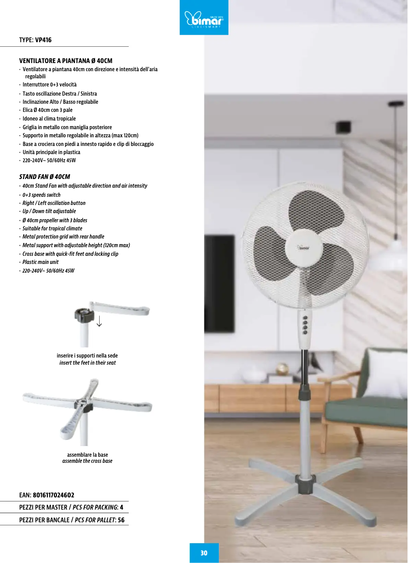 Página 1 del manual Ficha técnica Bimar VP416