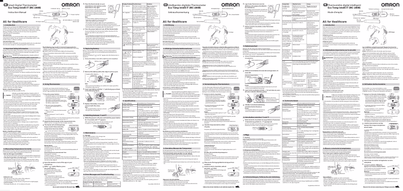 Página nº 1 - Manual de usuario Omron Eco Temp Intelli IT