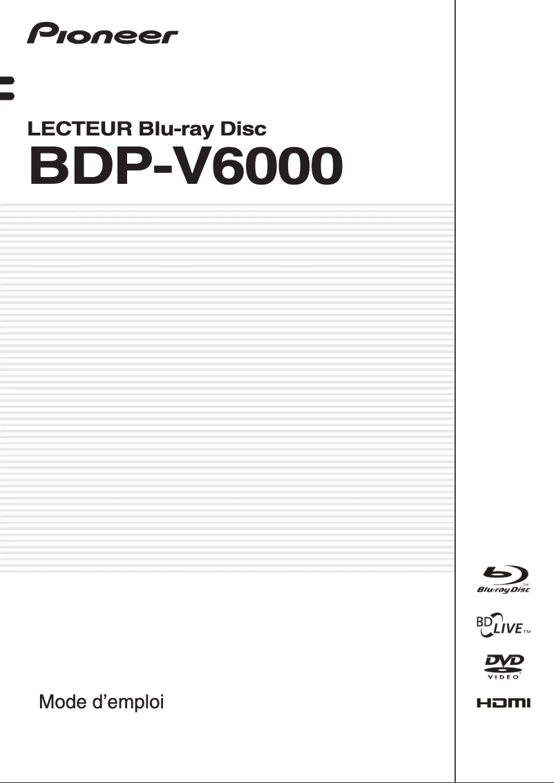 Imagen de la primera página del manual del dispositivo BDP-V6000