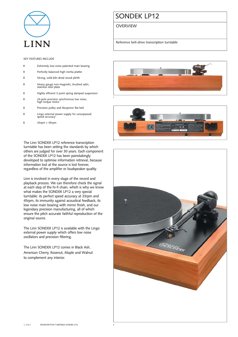 Imagen de la primera página del manual del dispositivo Sondek LP12