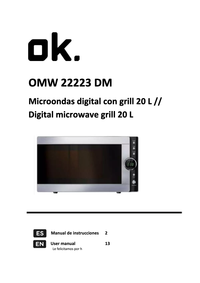 Imagen de la primera página del manual del dispositivo OMW 22223 DM