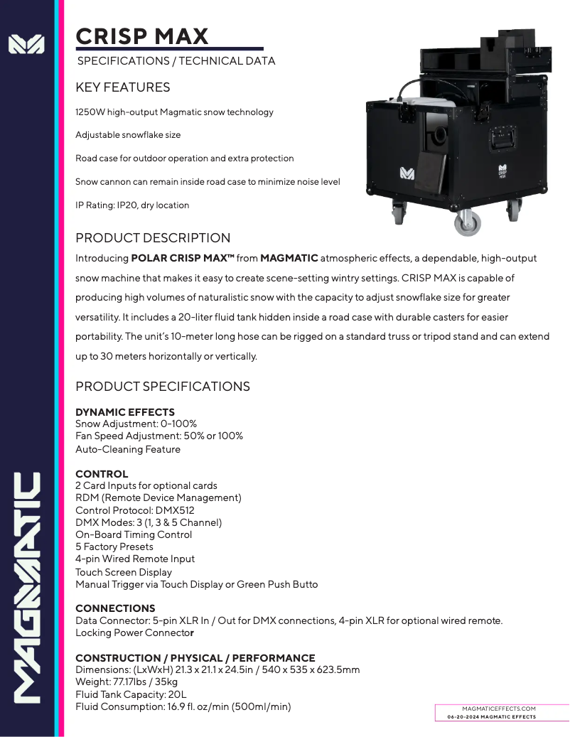 Imagen de la primera página del manual del dispositivo CRISP MAX