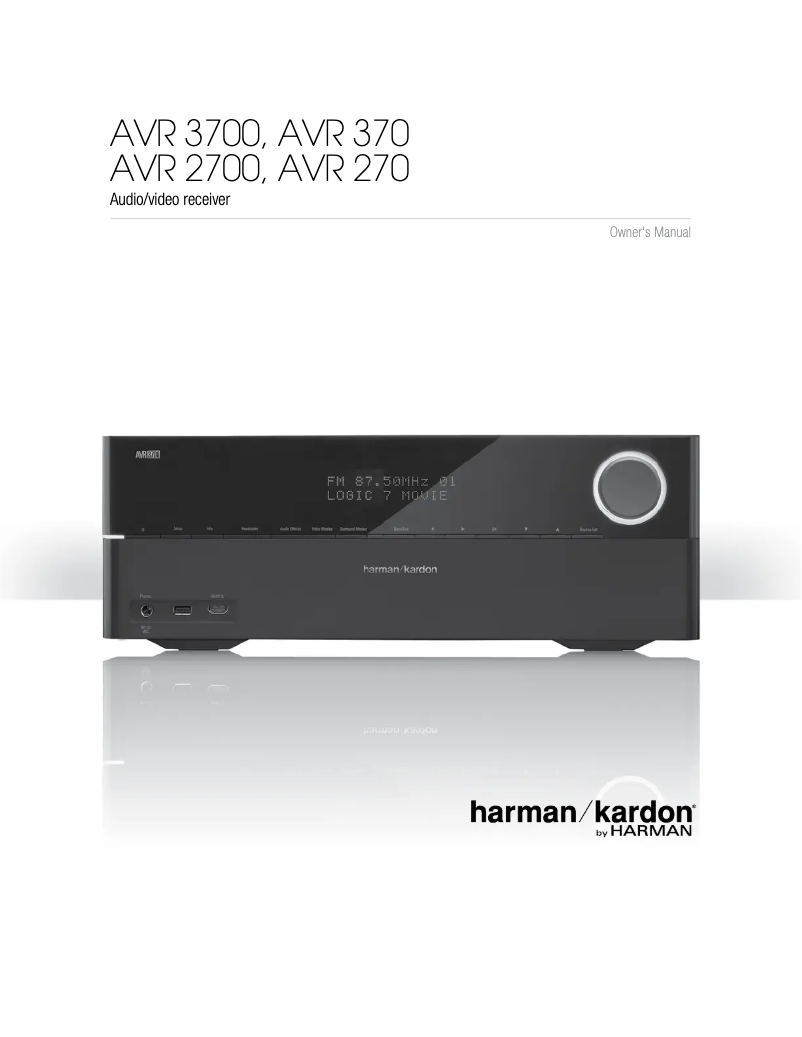 Página 1 del manual Manual de usuario Harman Kardon AVR 370