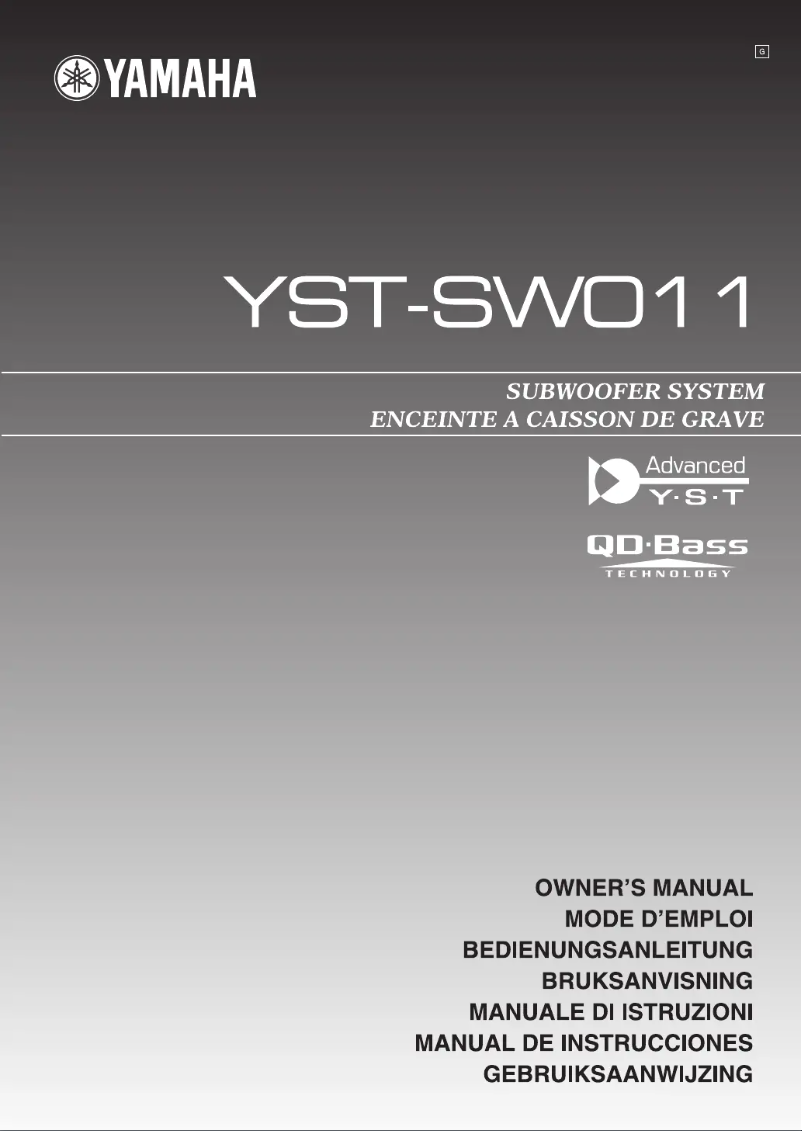 Imagen de la primera página del manual del dispositivo YST-SW011