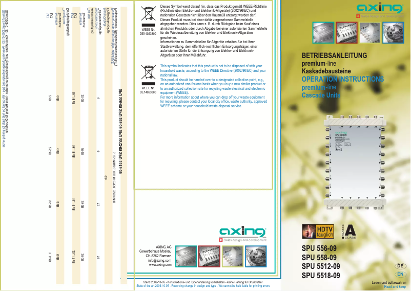 Imagen de la primera página del manual del dispositivo SPU 556-09