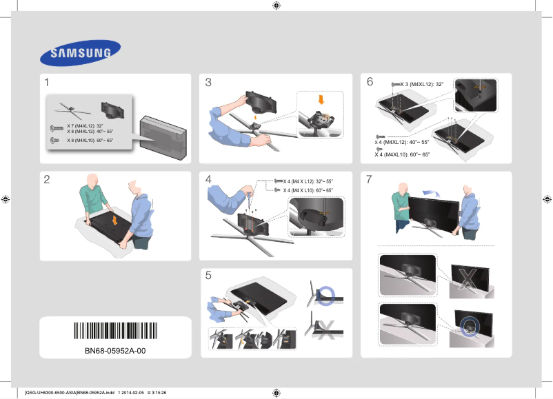 Página 1 del manual Guía de instalación Samsung UA55H6300AW
