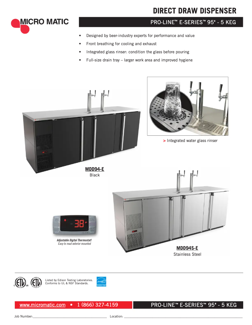 Página 1 del manual Ficha técnica Micro Matic MDD94S-E