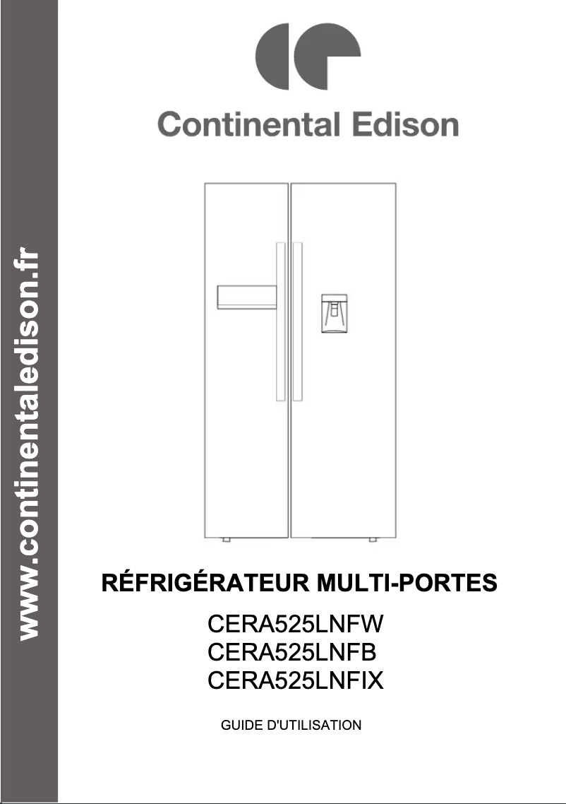 Página 1 del manual Manual de usuario Continental Edison CERA525LNFW