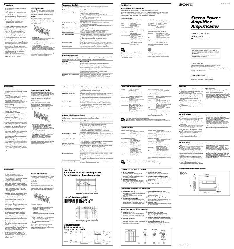 Imagen de la primera página del manual del dispositivo XM-GTR2022