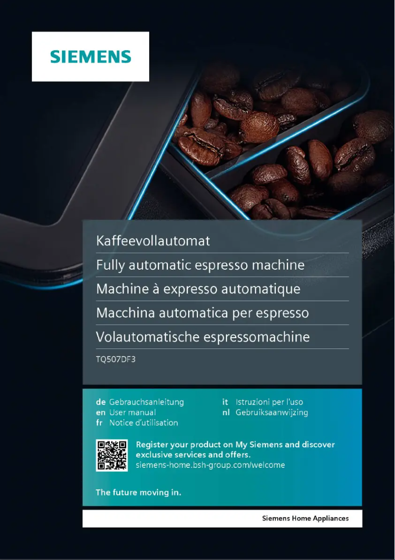 Página 1 del manual Manual de usuario Siemens TQ507DF3