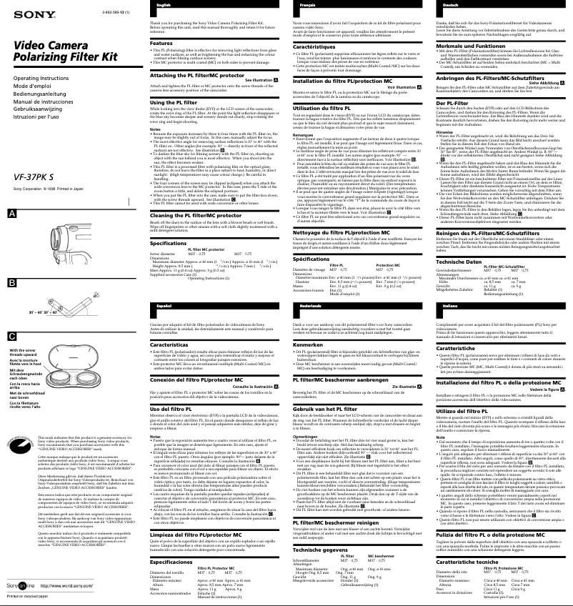 Página nº 1 - Manual de usuario Sony VF-37CPK S