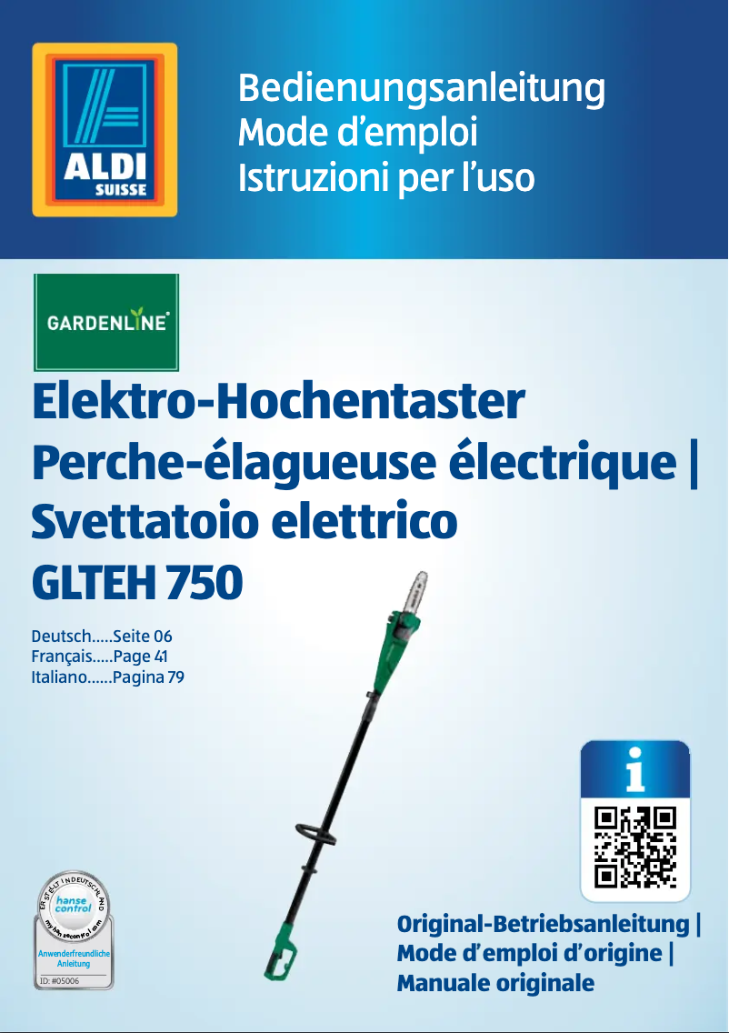 Imagen de la primera página del manual del dispositivo GLTEH 750