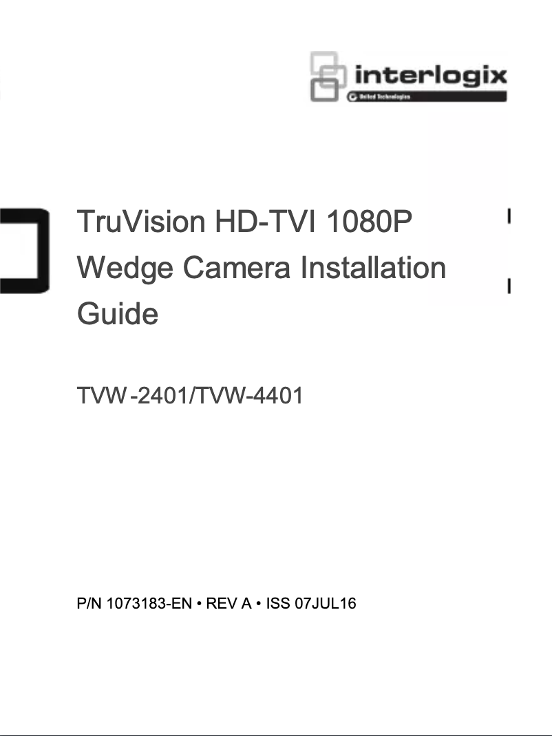 Imagen de la primera página del manual del dispositivo TruVision TVW-2401