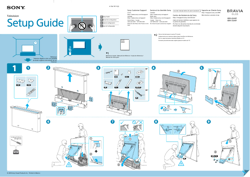 Imagen de la primera página del manual del dispositivo Bravia Oled XBR-55A9F