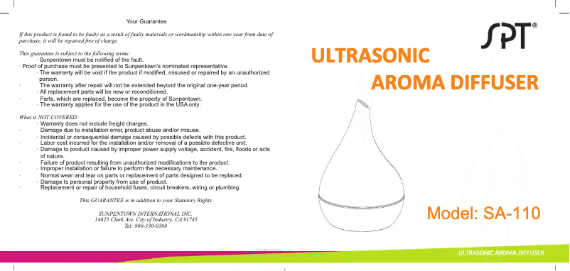 Página 1 del manual Manual de usuario SPT SA-110