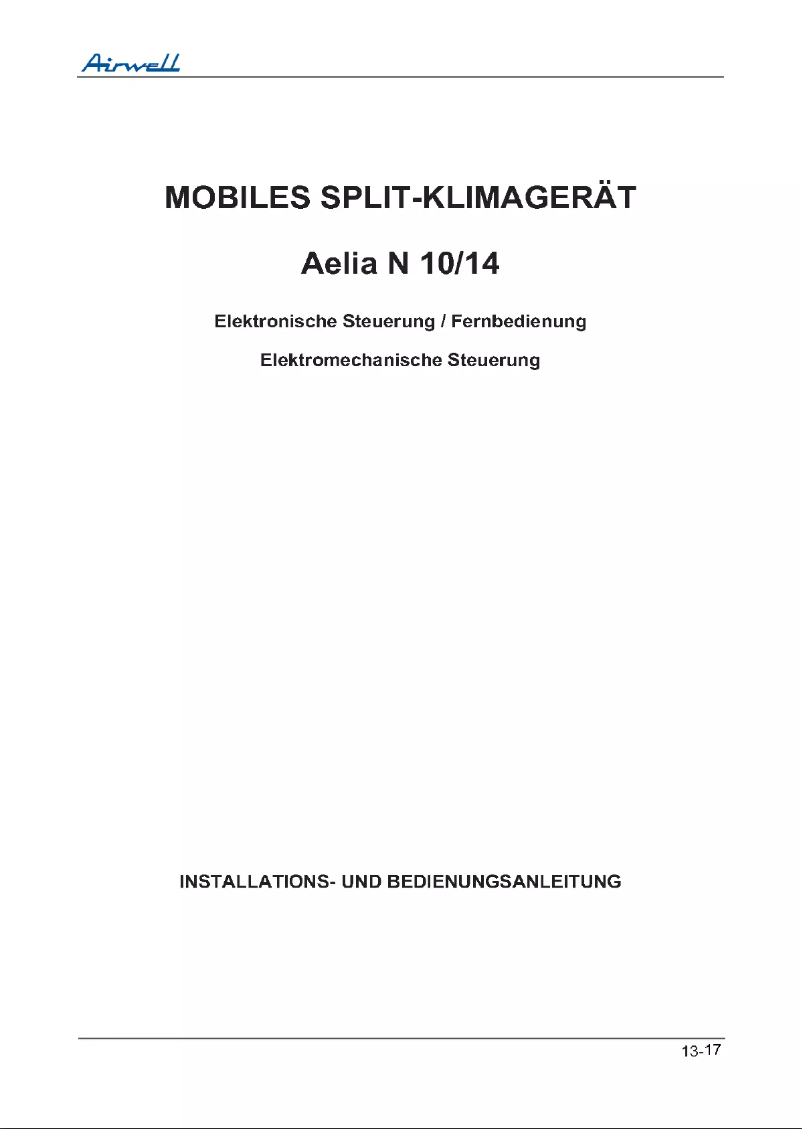 Imagen de la primera página del manual del dispositivo Aelia 14 IRRC