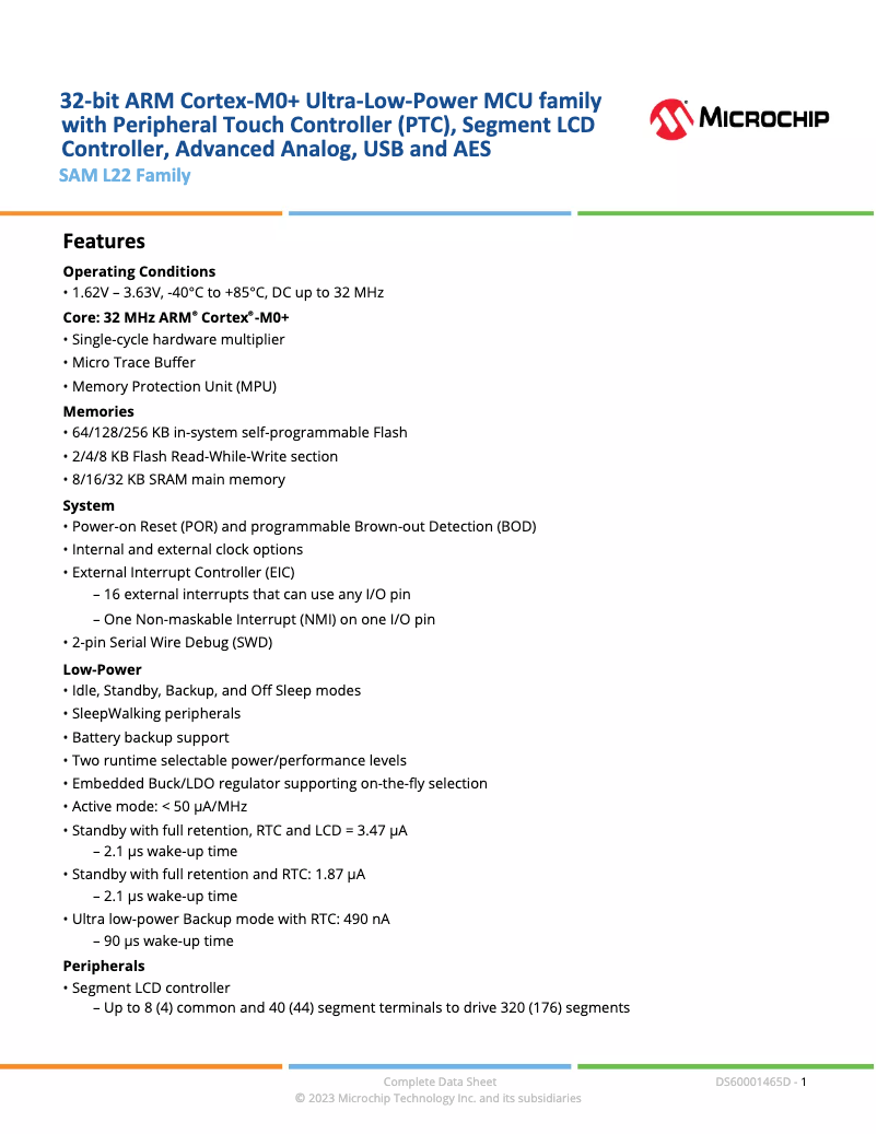 Página nº 1 - Manual de usuario Microchip ATSAML22G18A