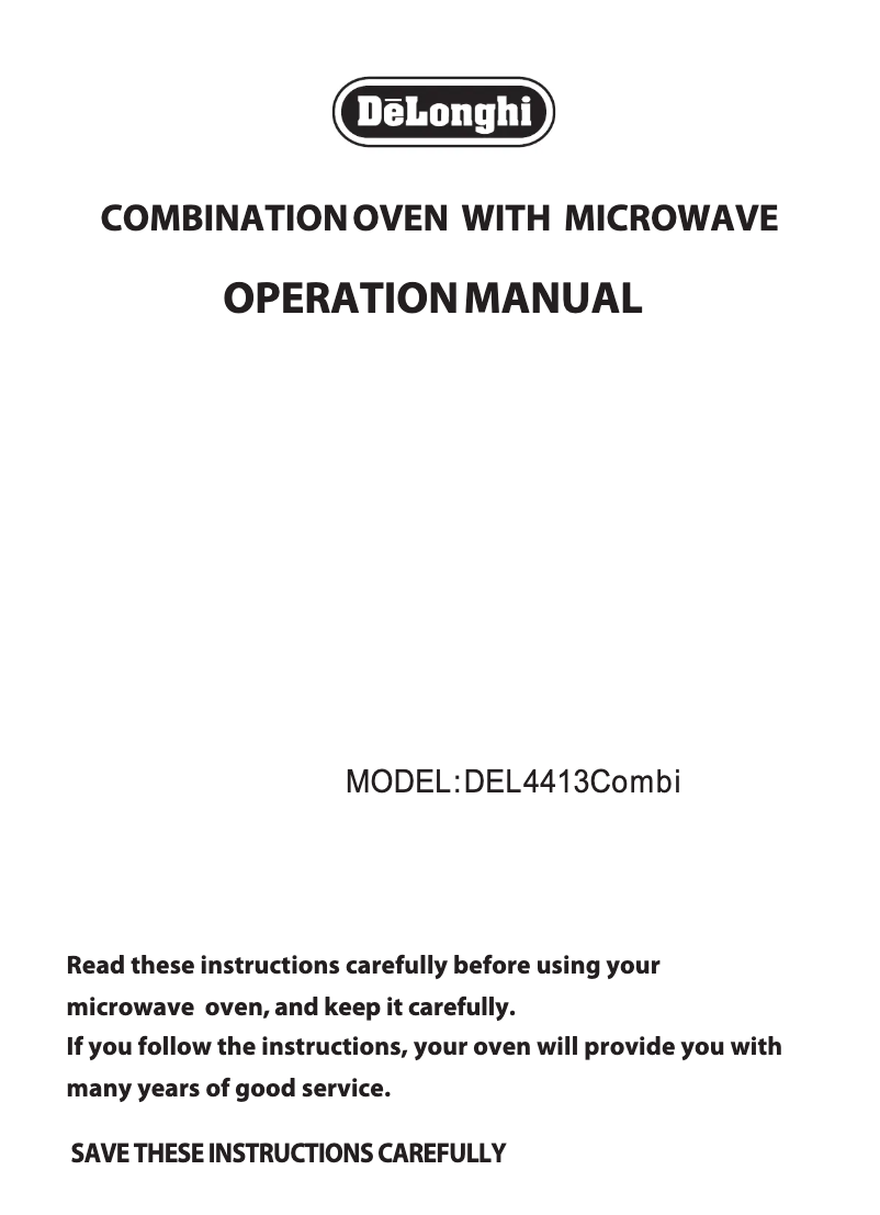 Página 1 del manual Manual de usuario DeLonghi DEL4413COMBI
