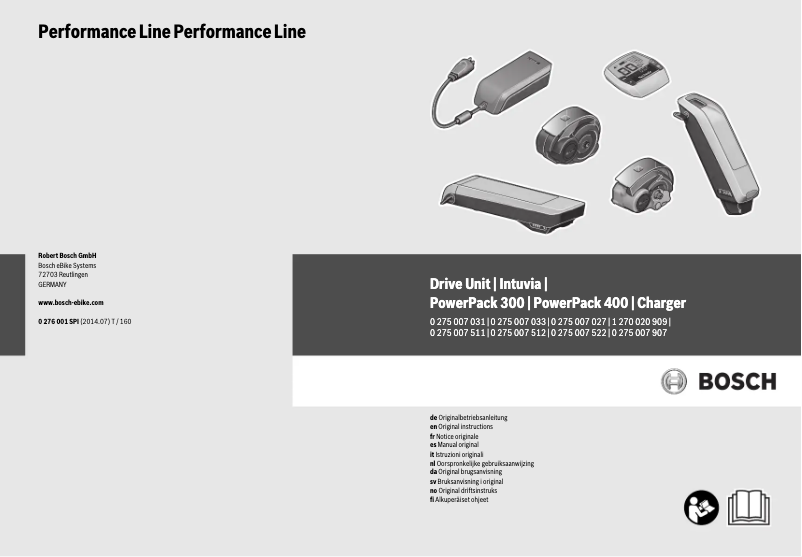 Imagen de la primera página del manual del dispositivo Drive Unit Performance Line