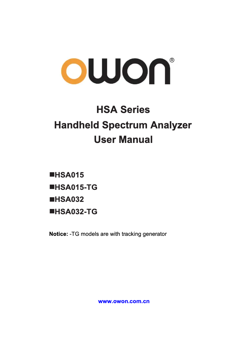 Página 1 del manual Manual de usuario Owon HSA015