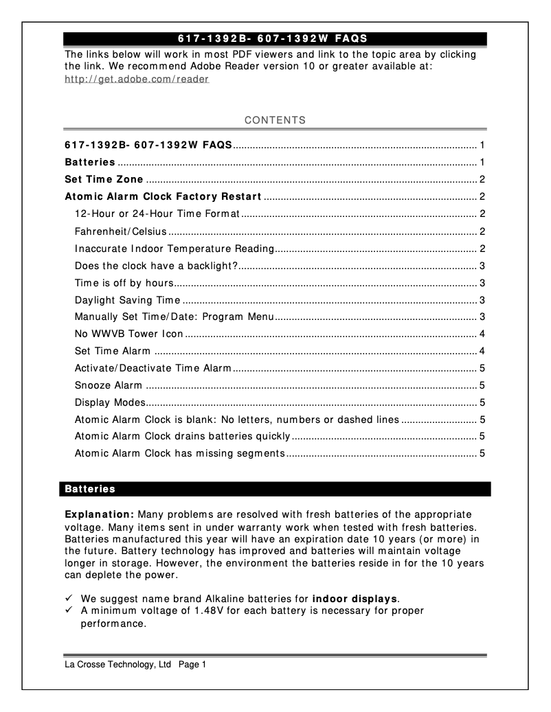 Imagen de la primera página del manual del dispositivo 617-1392B