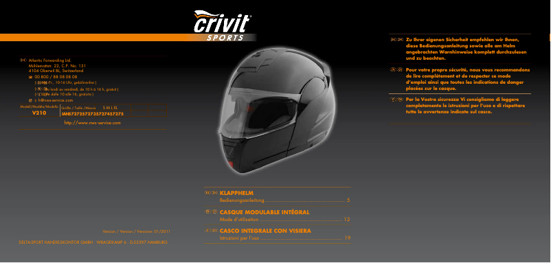 Página 1 del manual Manual de usuario Crivit V210