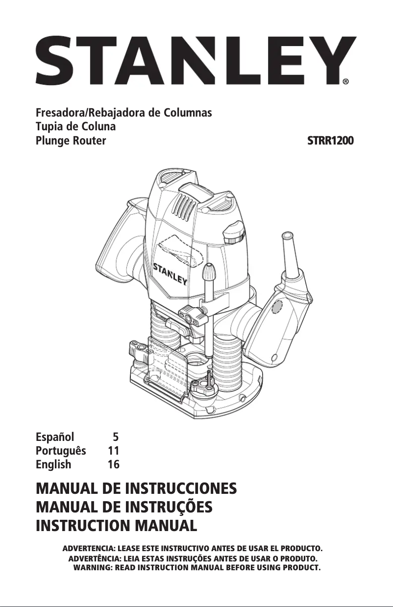 Página 1 del manual Manual de usuario Stanley STRR1200