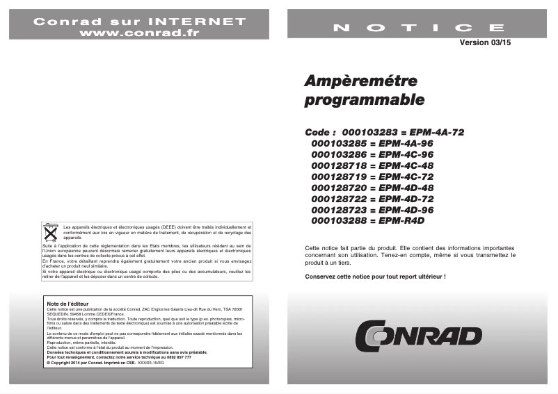 Imagen de la primera página del manual del dispositivo EPM-4A-96