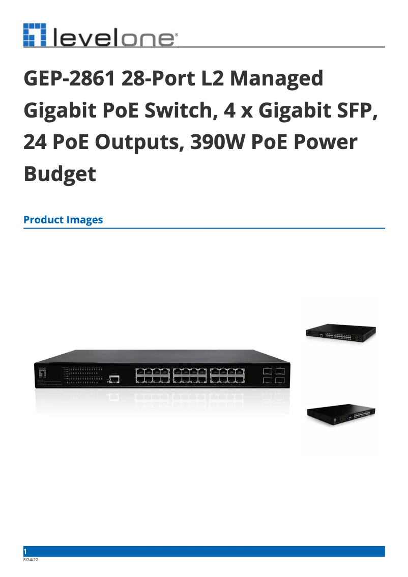 Imagen de la primera página del manual del dispositivo GEP-2861