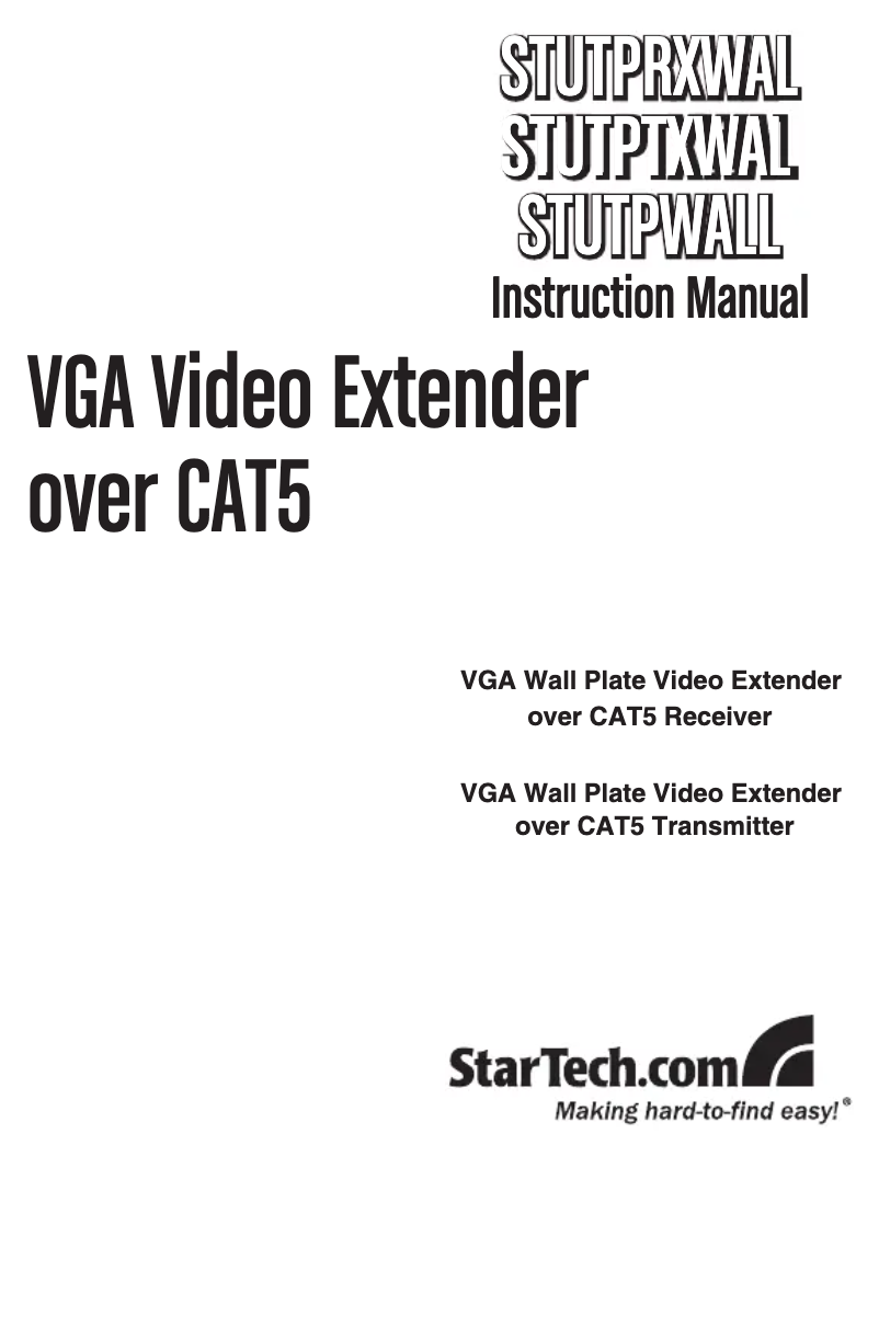 Imagen de la primera página del manual del dispositivo STUTPTXWAL