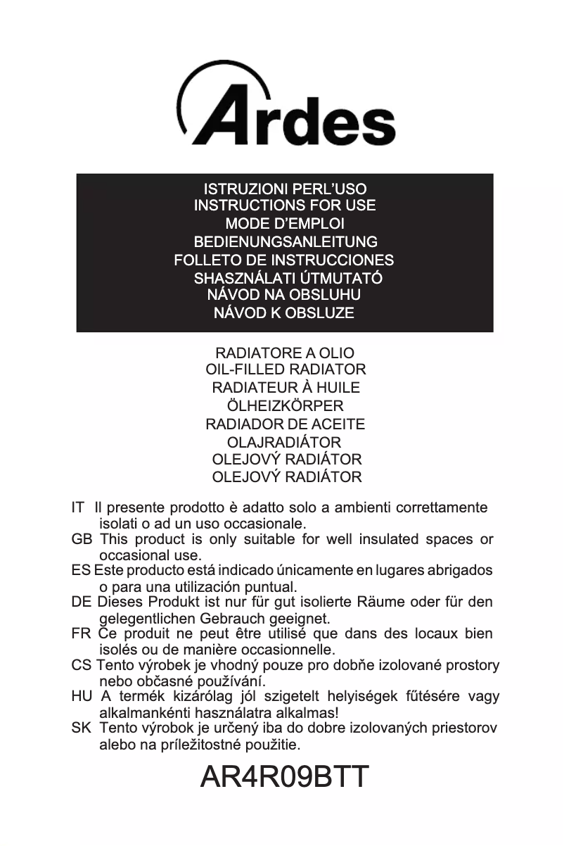 Página nº 1 - Manual de usuario Ardes AR4R09BTT
