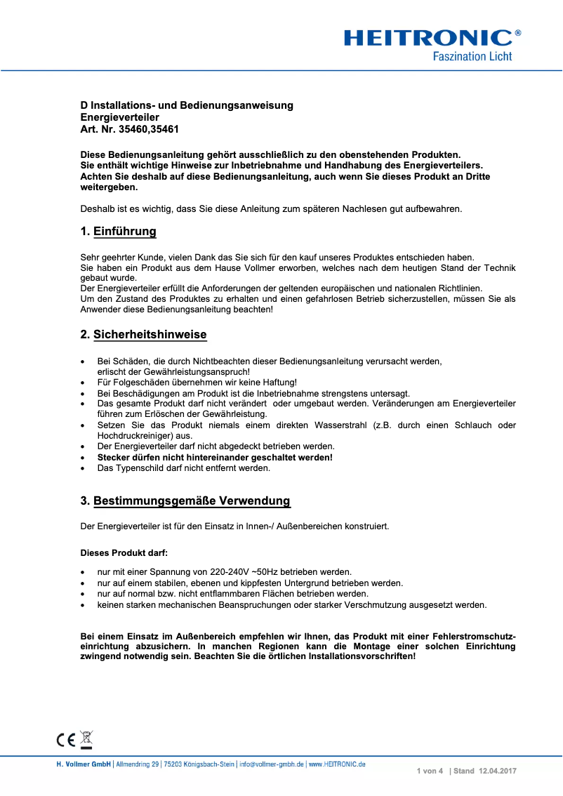 Página 1 del manual Manual de usuario Heitronic 35461