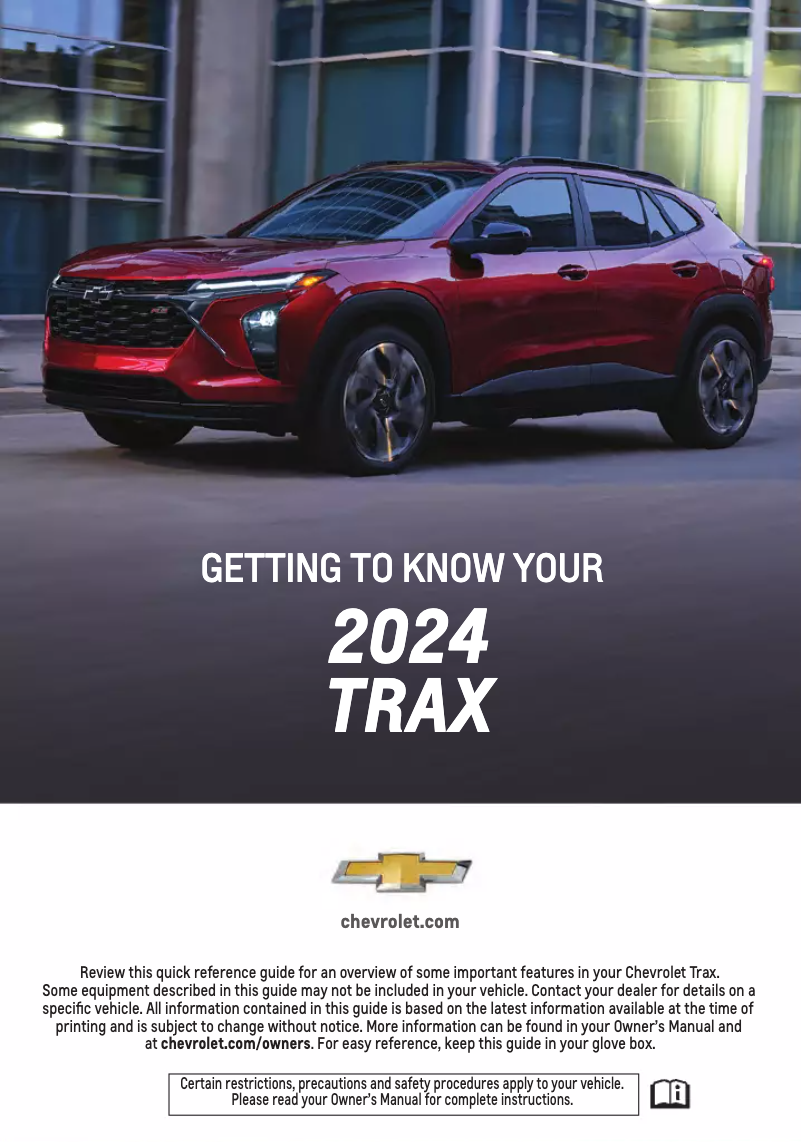 Página 1 del manual Guía de inicio rápido Chevrolet Trax (2024)