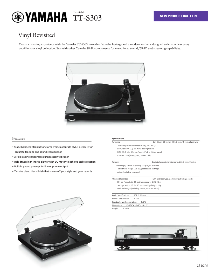 Imagen de la primera página del manual del dispositivo TT-S303
