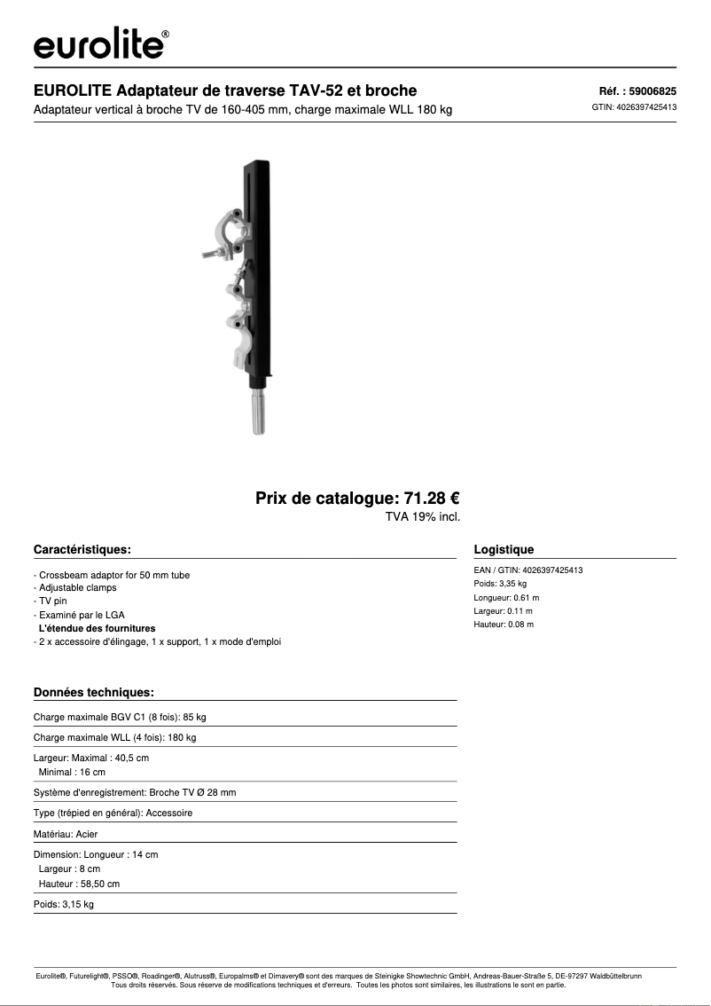 Imagen de la primera página del manual del dispositivo TAV-52