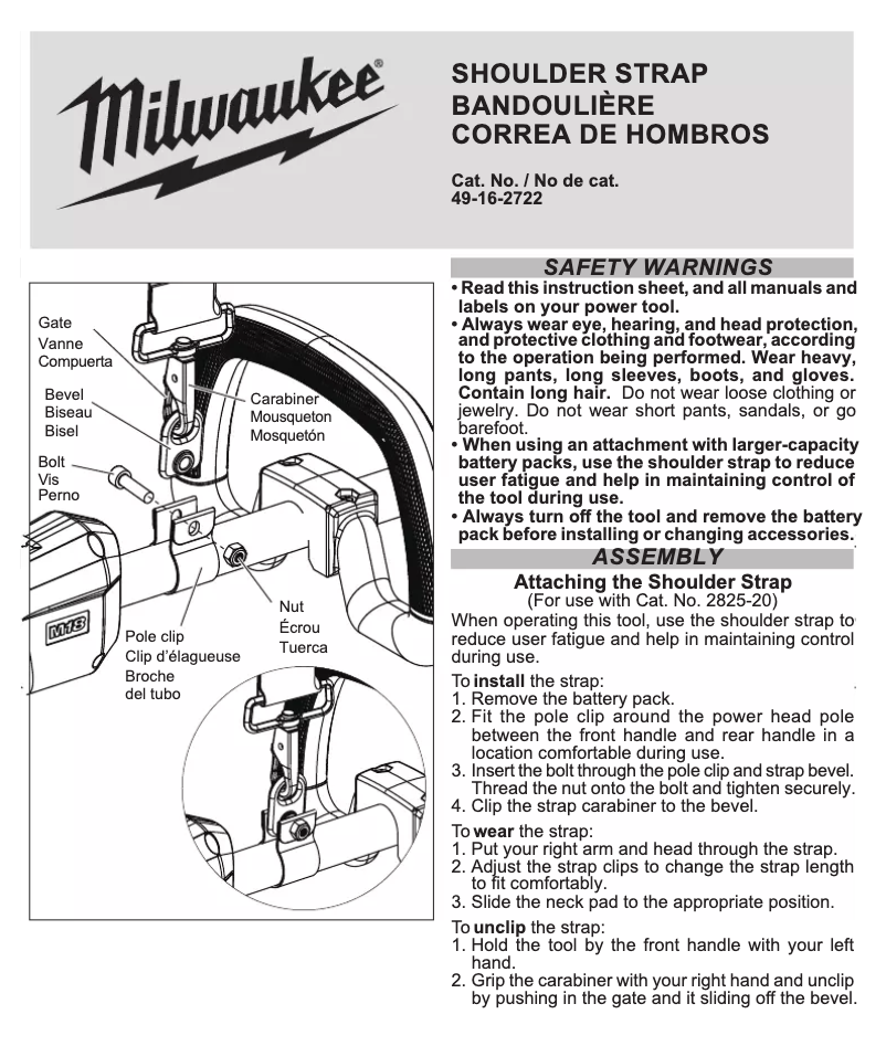 Página 1 del manual Manual de usuario Milwaukee 49-16-2722