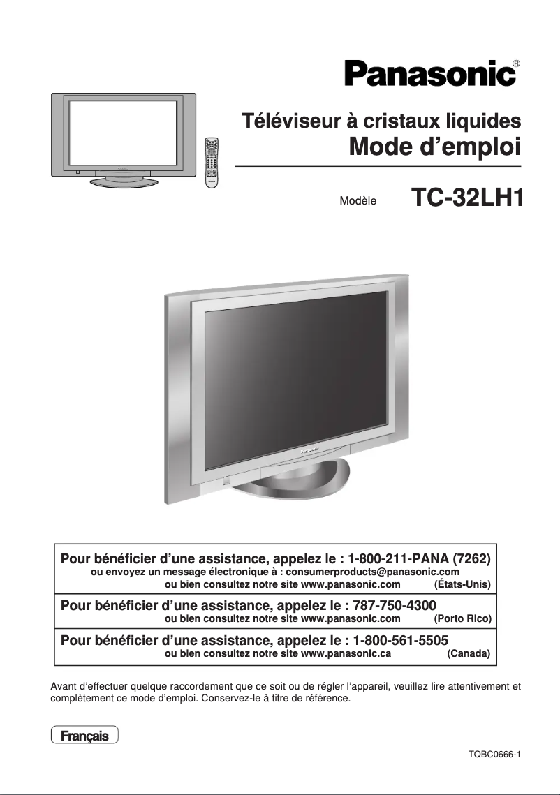 Imagen de la primera página del manual del dispositivo TC-32LH1