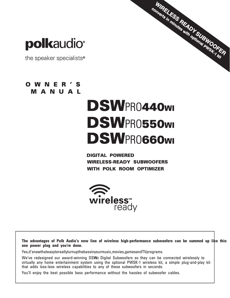 Imagen de la primera página del manual del dispositivo DSW PRO 550wi