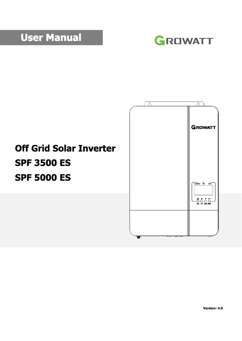 Imagen de la primera página del manual del dispositivo SPF 3000-5000 ES