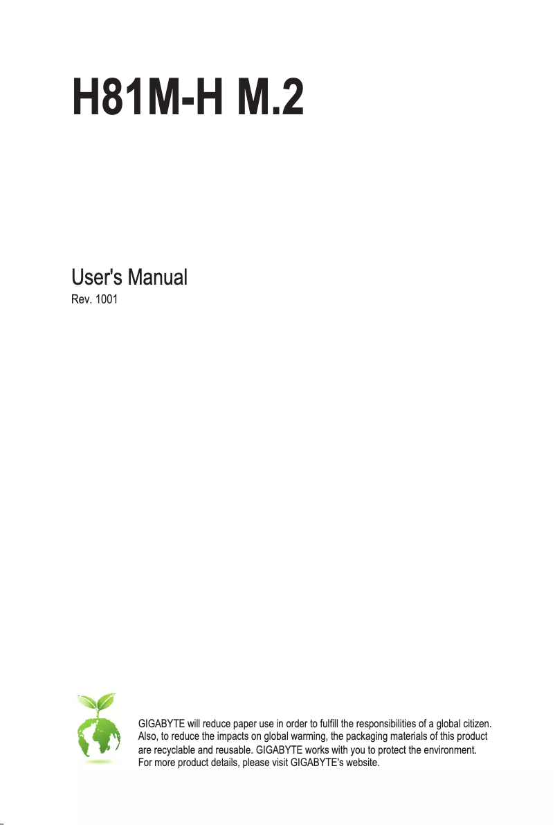 Imagen de la primera página del manual del dispositivo H81M-H M.2