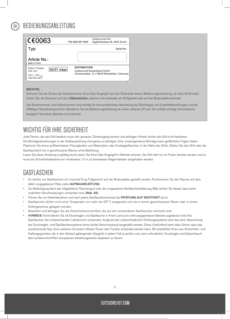 Imagen de la primera página del manual del dispositivo Ascona 570