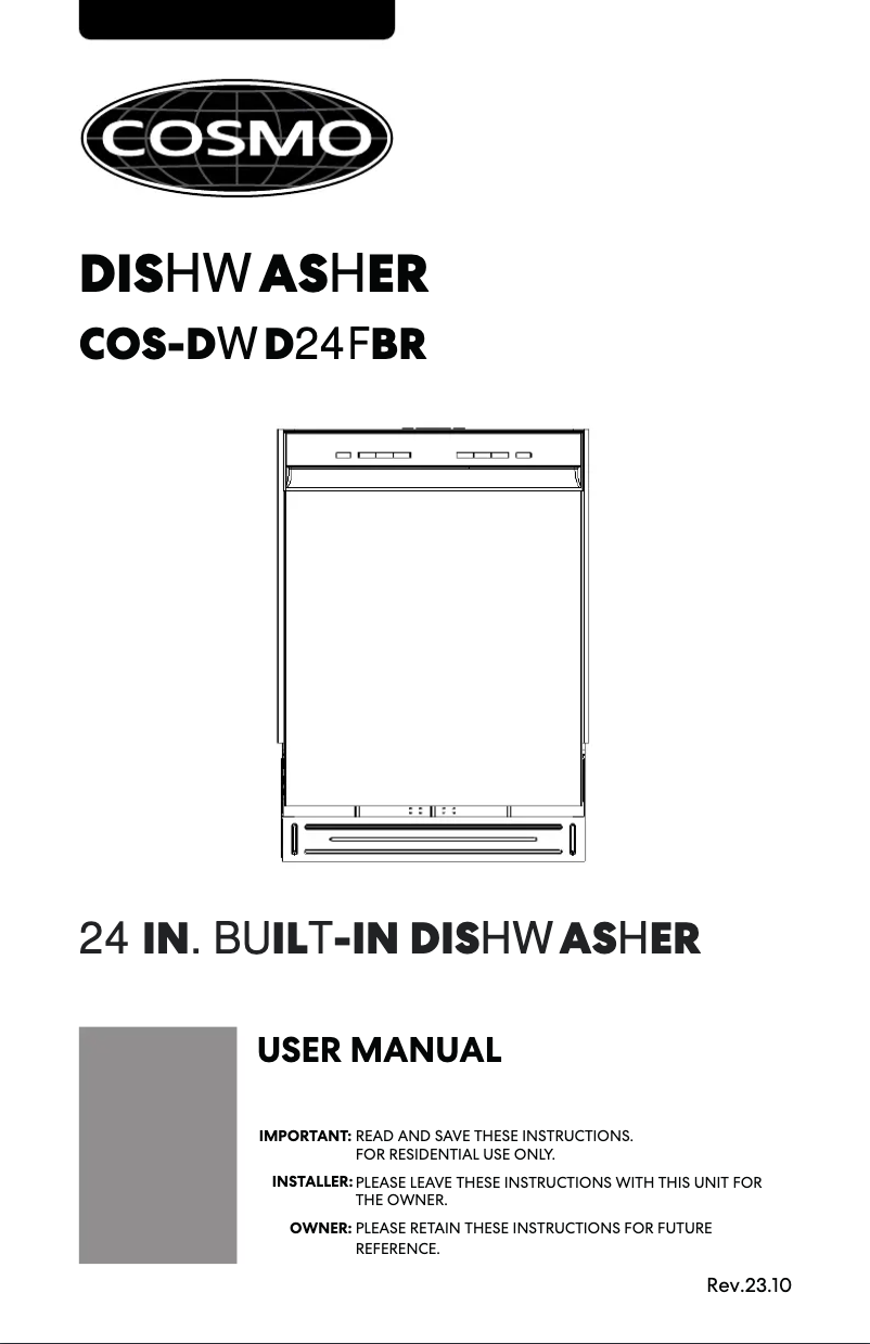 Página 1 del manual Manual de usuario Cosmo COS-DWD24FBR