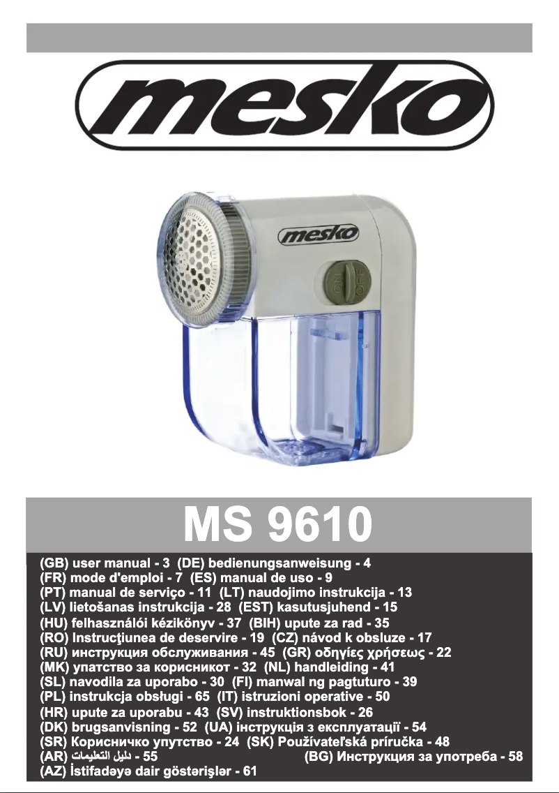 Página 1 del manual Manual de usuario Mesko MS 9610